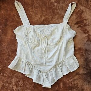 One Clothing Cream Ruffled Camisole